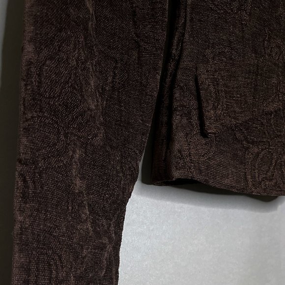 Hot Kiss Deep Brown Jacket With Texture and Pattern Size Small - Picture 9 of 11